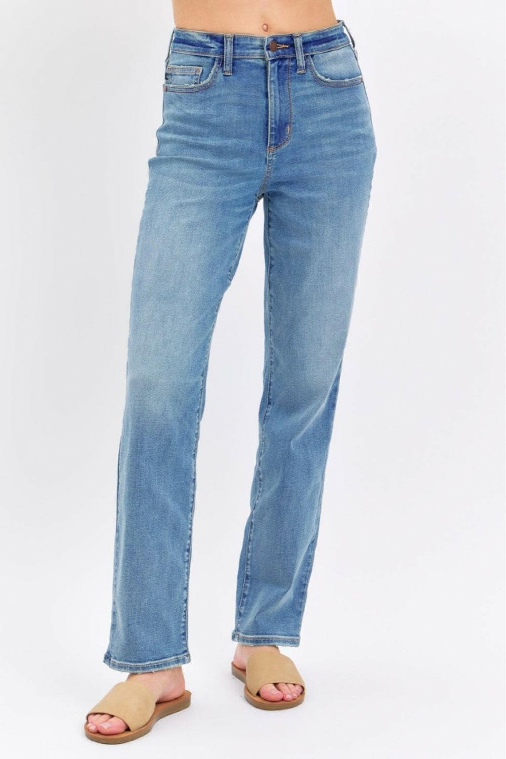 Judy Blue High Rise Straight Leg Jeans.