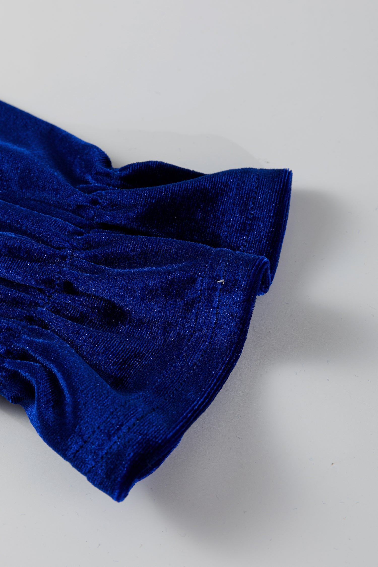 Sky Blue Leopard Patchwork Velvet Blouse with Flounce Sleeve Dear-Lover Dropshipping