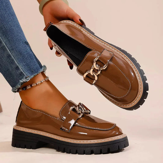 Chain Decor Chunky Loafers Simply Love