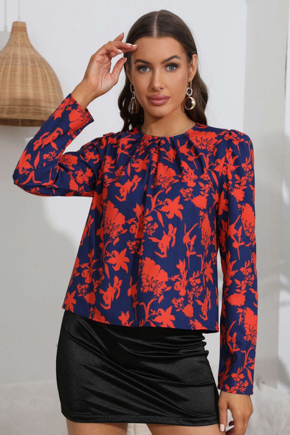Floral Long Puff Sleeve Blouse Coco’s Tee Boutique