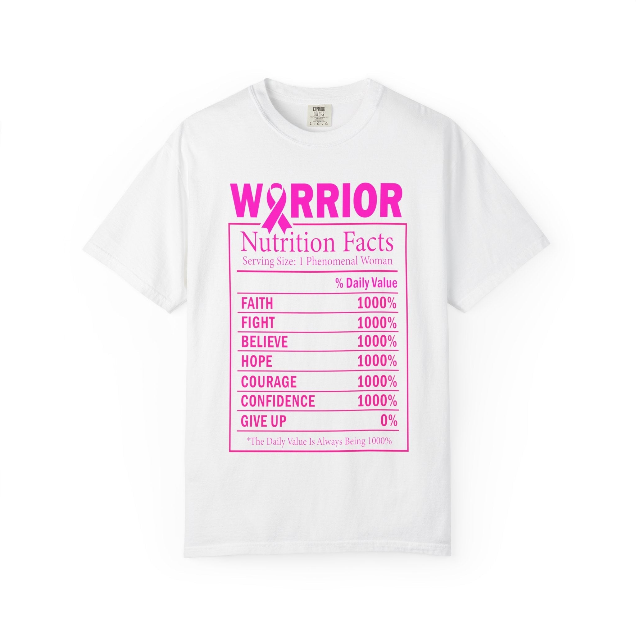 Warrior Nutrition Facts Tee Breast Cancer Awareness Faith Hope Courage Edition For Women Coco’s Tee Boutique