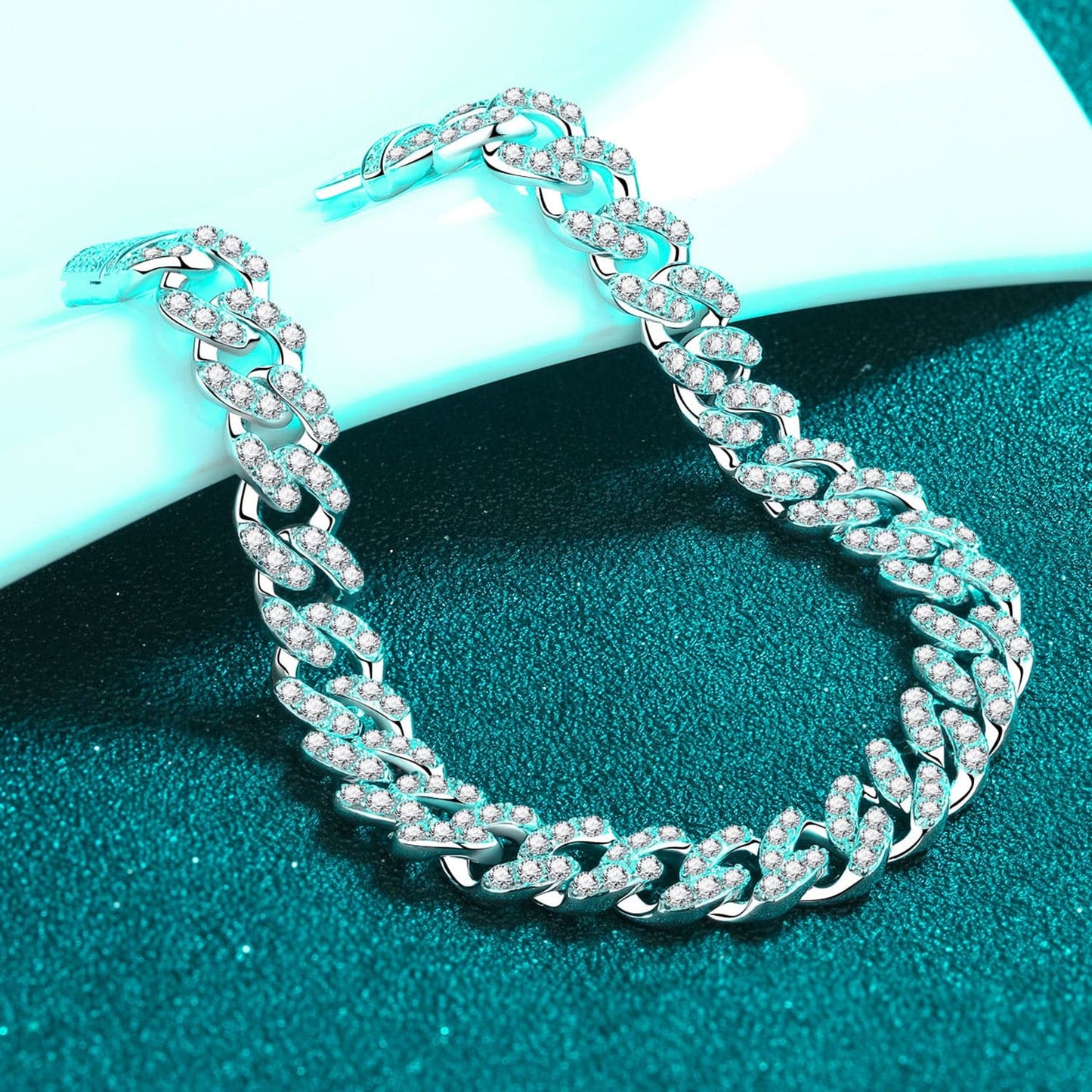 4.63 Carat Moissanite 925 Sterling Silver Bracelet.