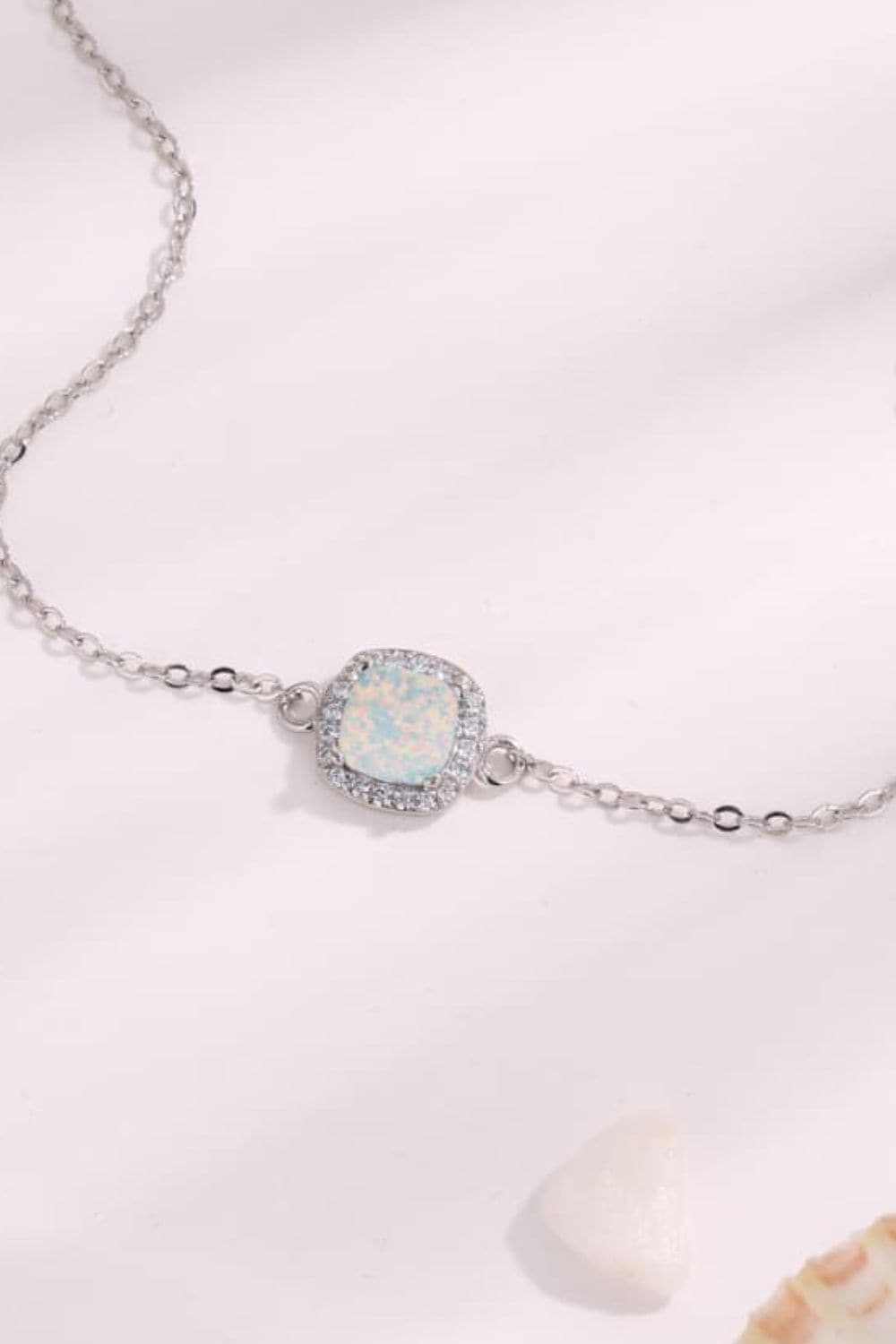 Opal Platinum-Plated Bracelet.