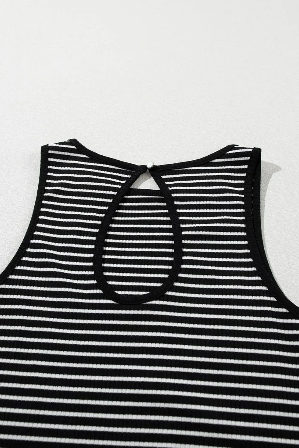 Striped Ribbed Round Neck Tank Simply Love