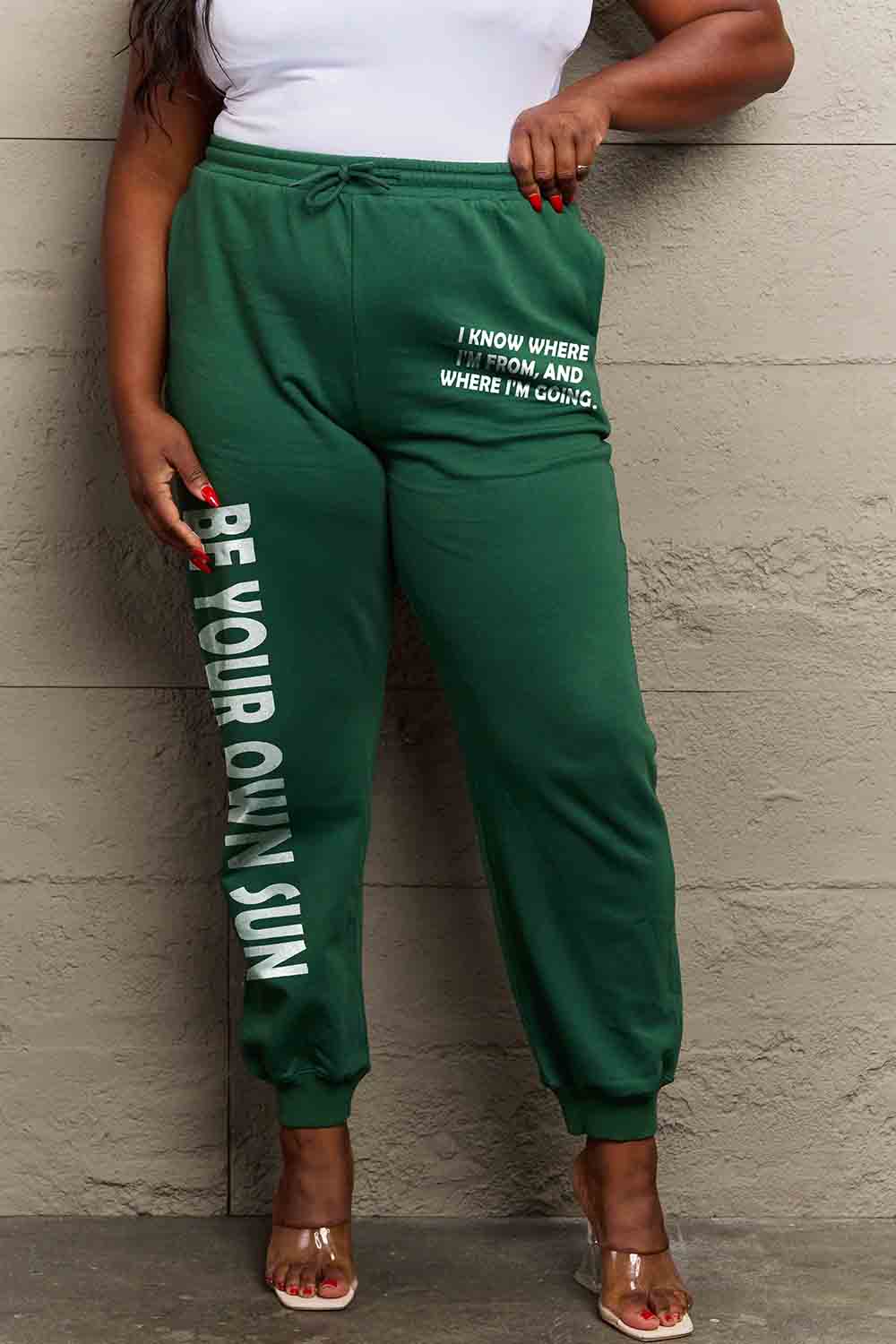 Simply Love Full Size BE YOUR OWN SUN Graphic Sweatpants.