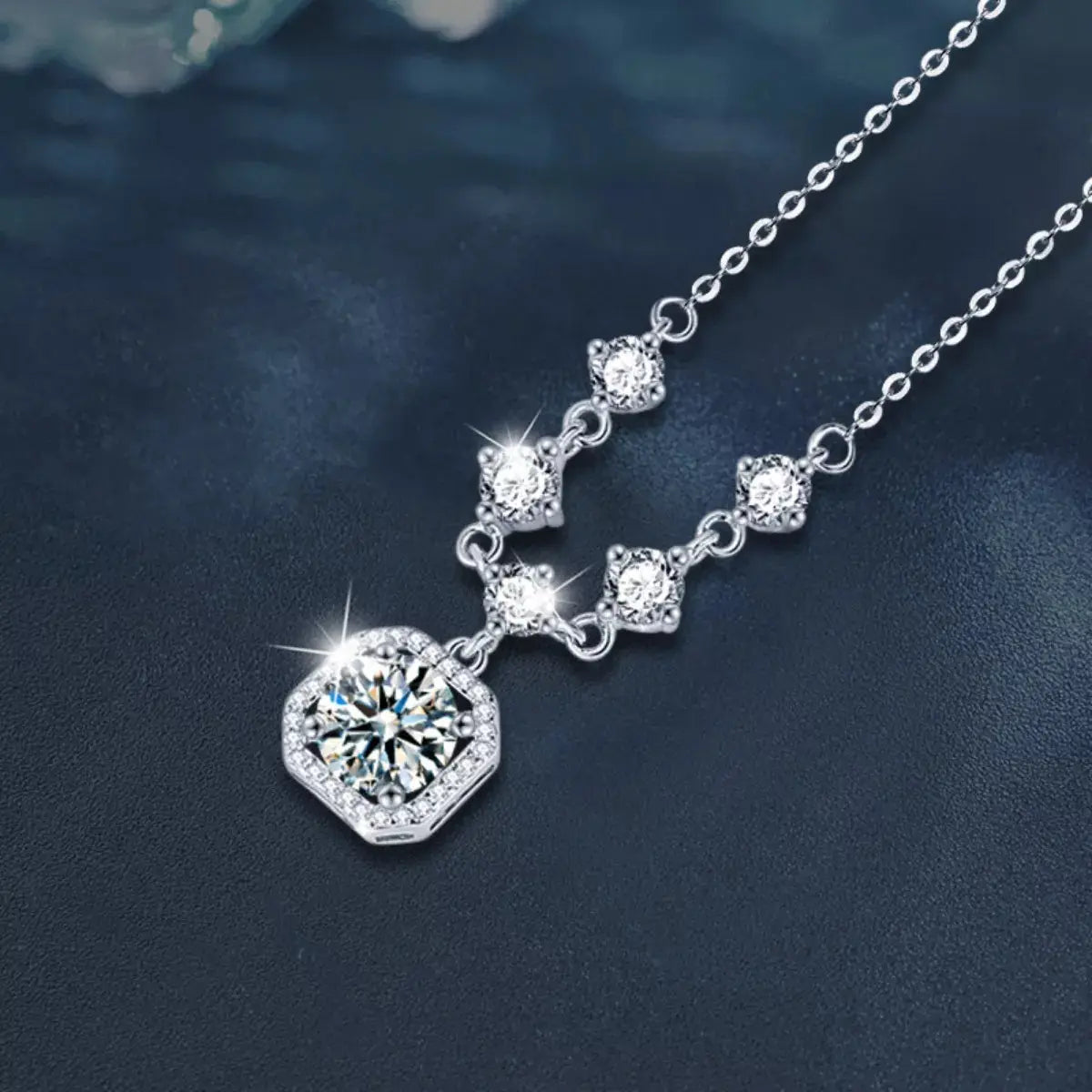 2 Carat Moissanite 925 Sterling Silver Pendant Necklace Simply Love