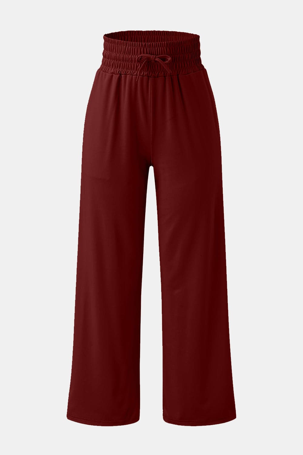 Full Size Drawstring High Waist Wide Leg Pants.