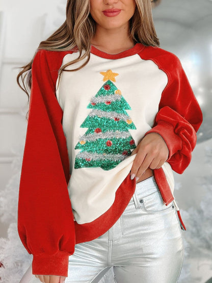 Cozy Christmas tree graphic sweatshirt