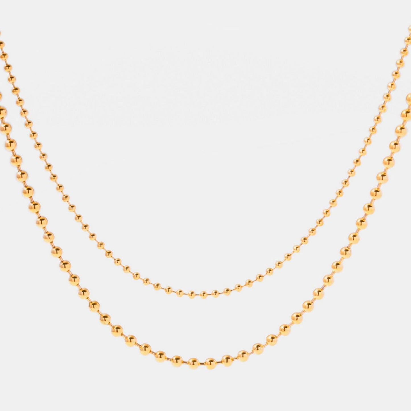 18K Gold-Plated Lobster Closure Bead Necklace.