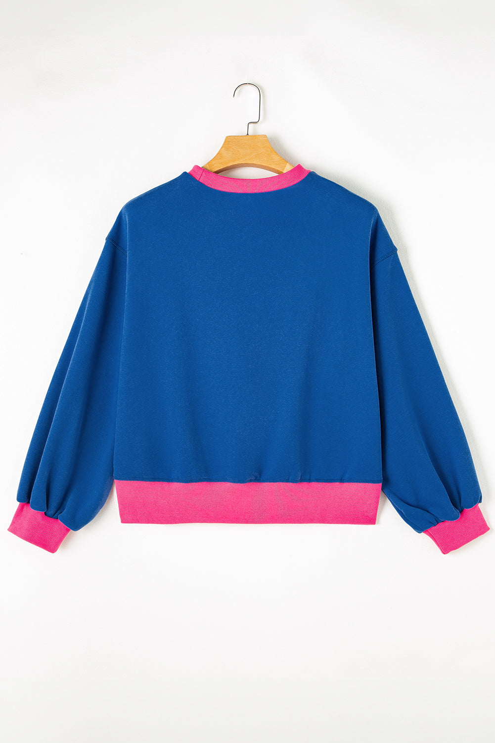 Chic colorblock bubble sleeve sweatshirt