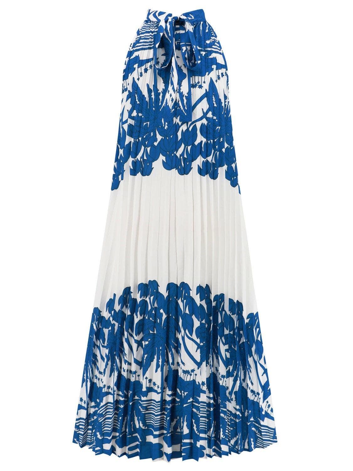 Tied Printed Sleeveless Midi Dress.