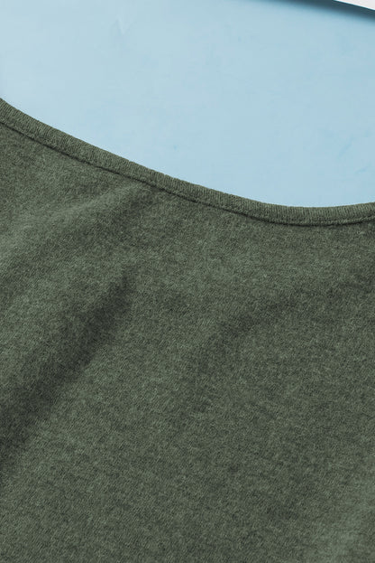 Cozy mist green plus size snap-front Henley top