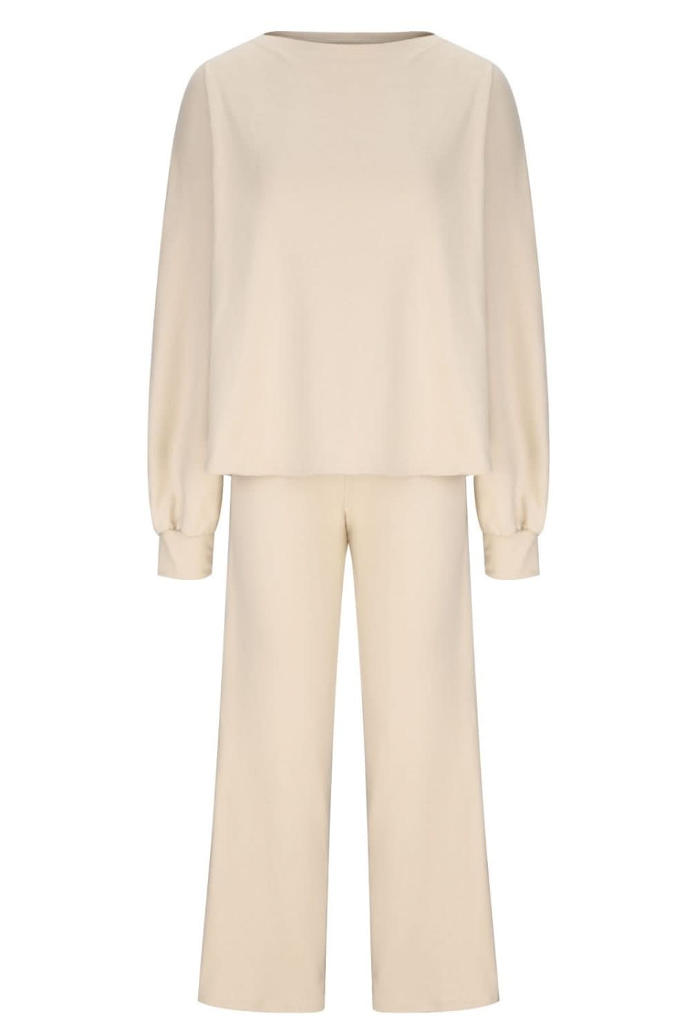 Sleek Basic Two-Piece Long Sleeve Top and Pants Set