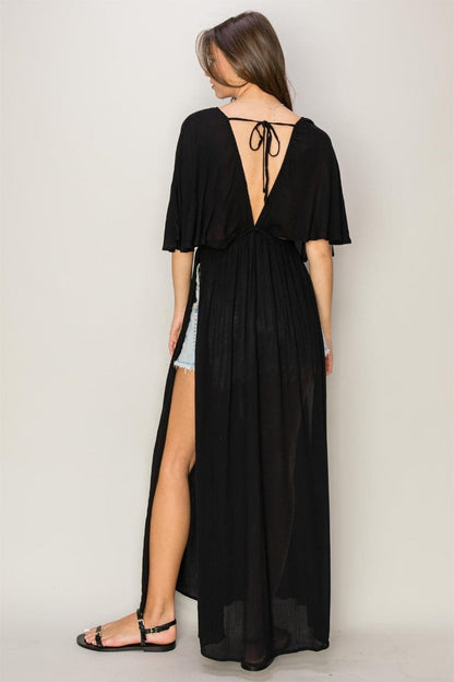 HYFVE Tie Back Maxi Split Cover Up Dress.