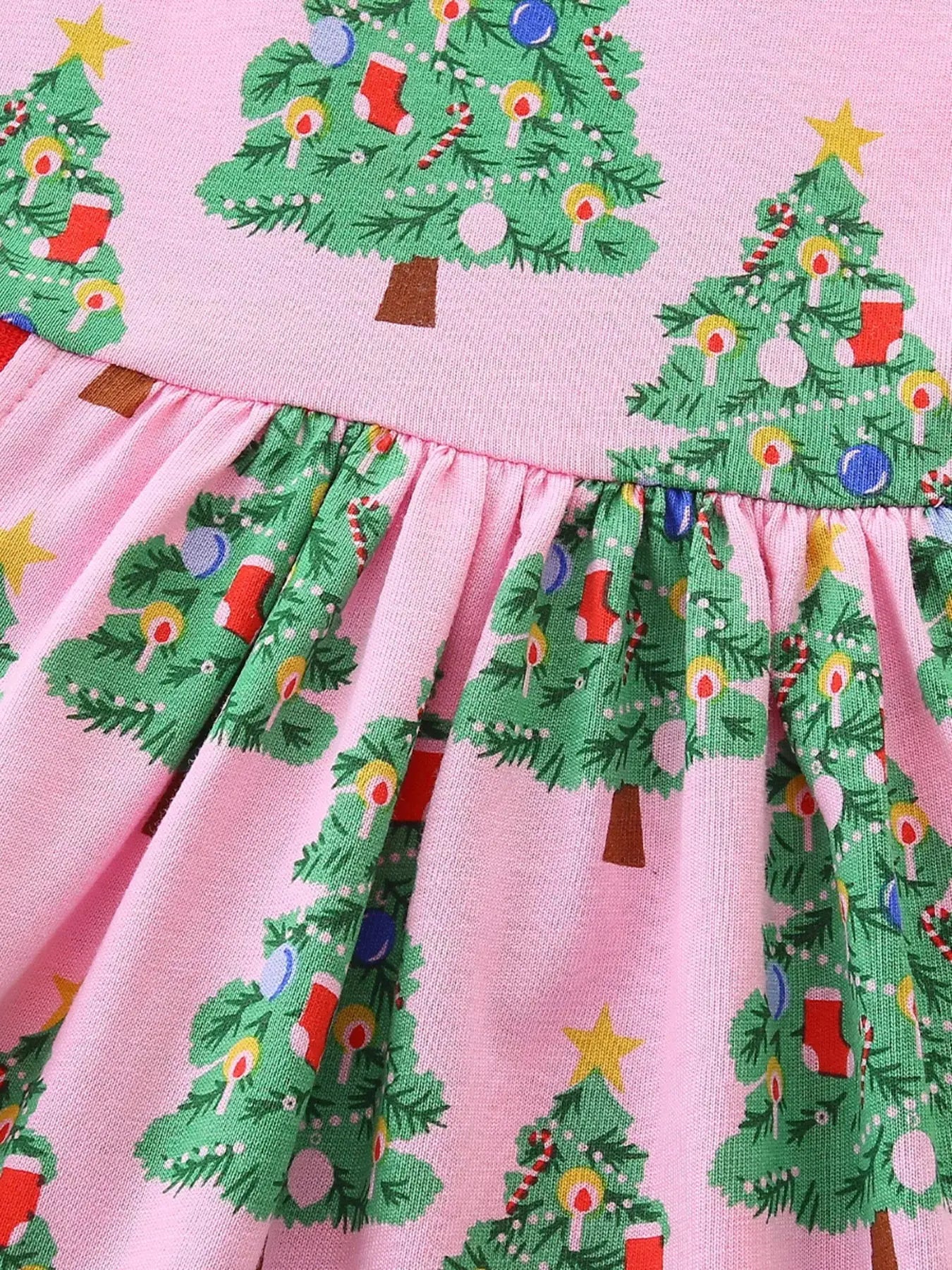 Children's Christmas Tree Print Long Sleeve Dress Simply Love