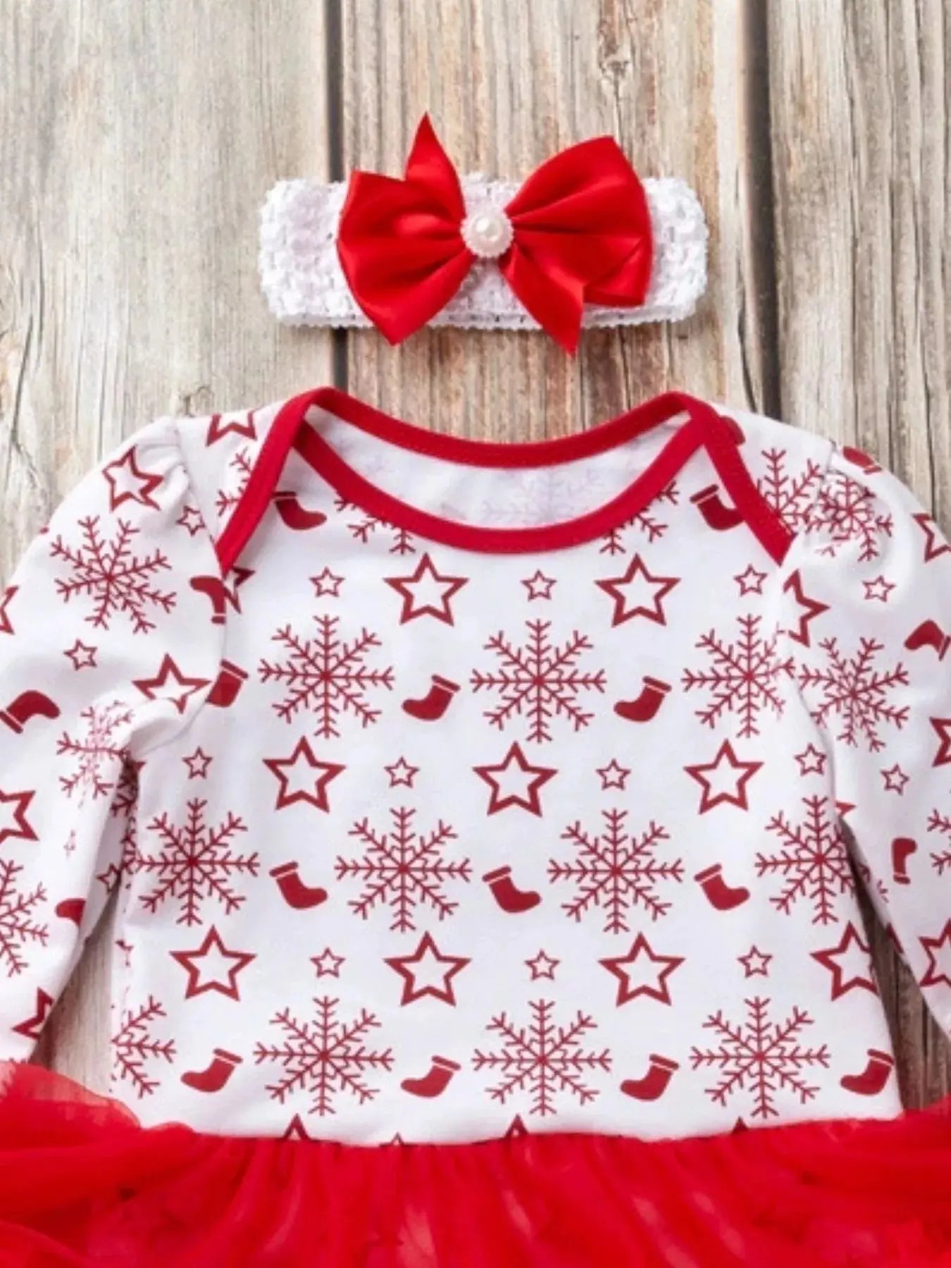 Children's Christmas One Piece Dress with Headband Simply Love