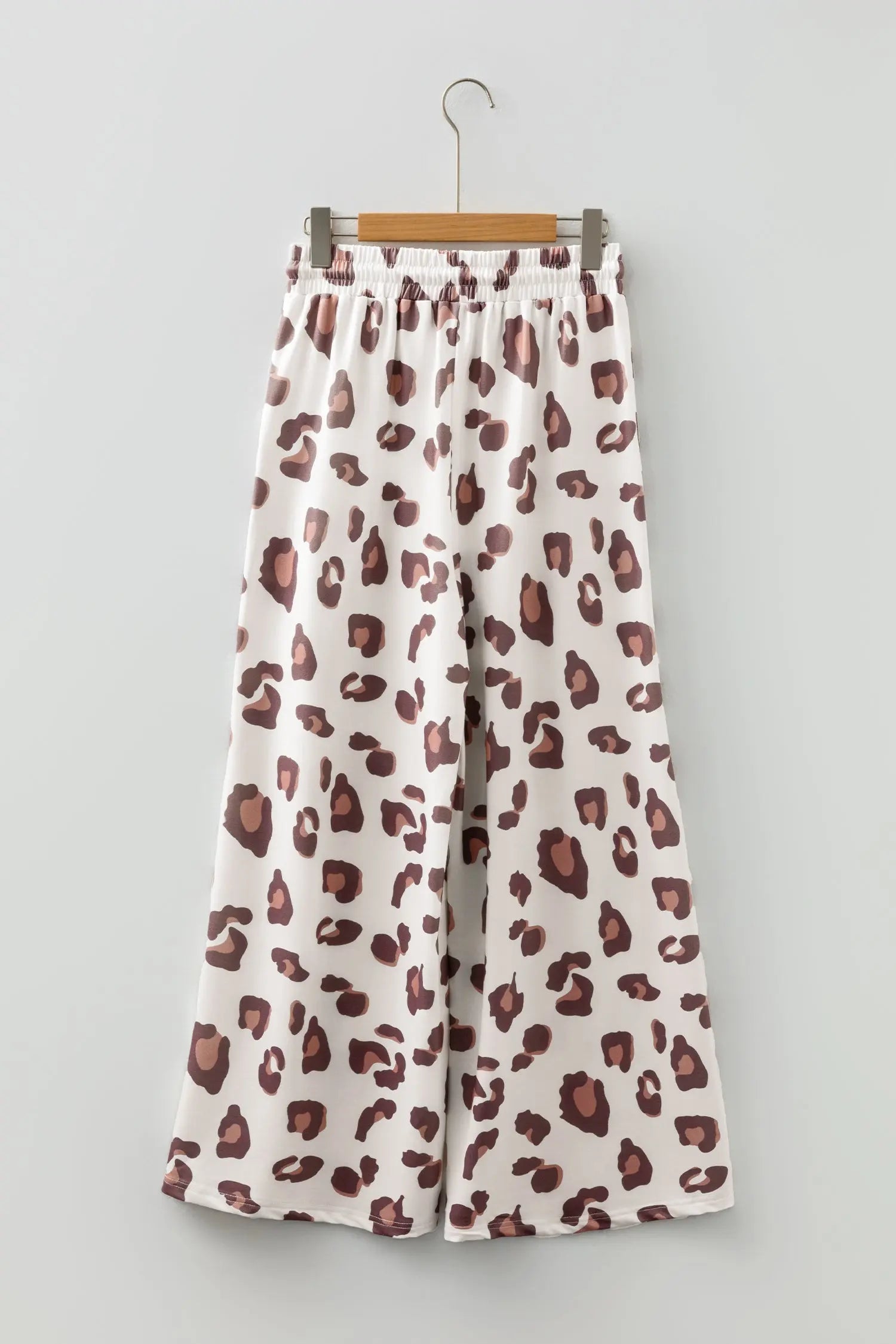 Beige Leopard Print Patch Pocket Drawstring Loose Pants Dear-Lover Dropshipping