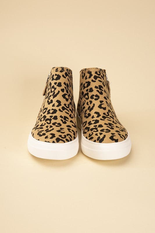 Route-S High Top Leopard Sneakers.