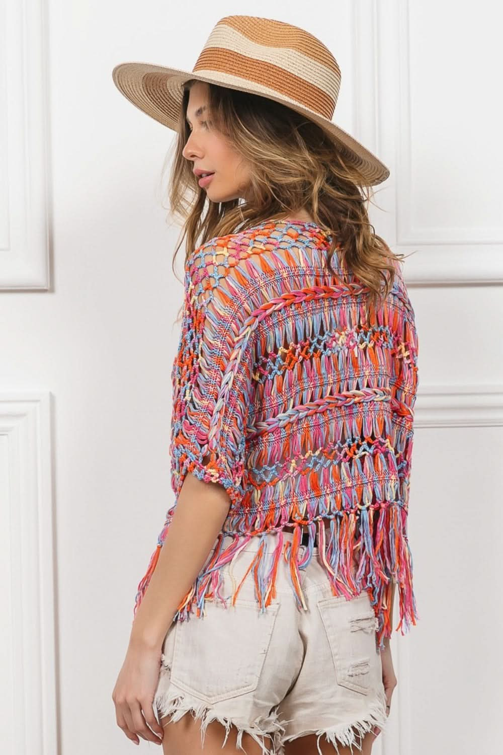 BiBi fringed crop cardigan