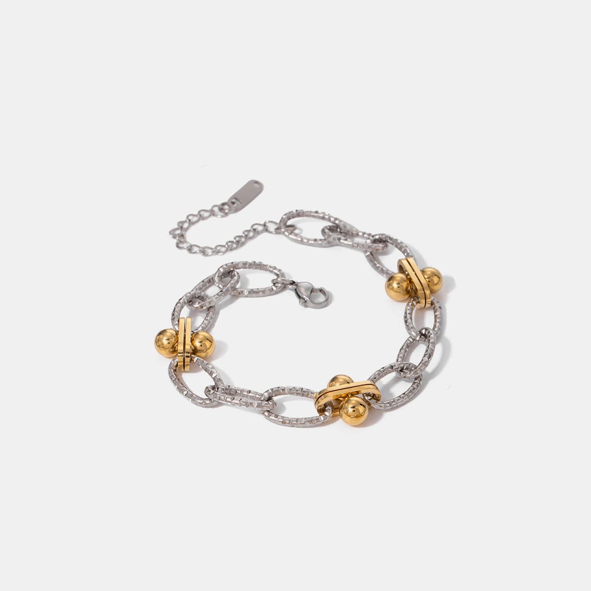 Elegant stainless steel and gold-plated chain bracelet