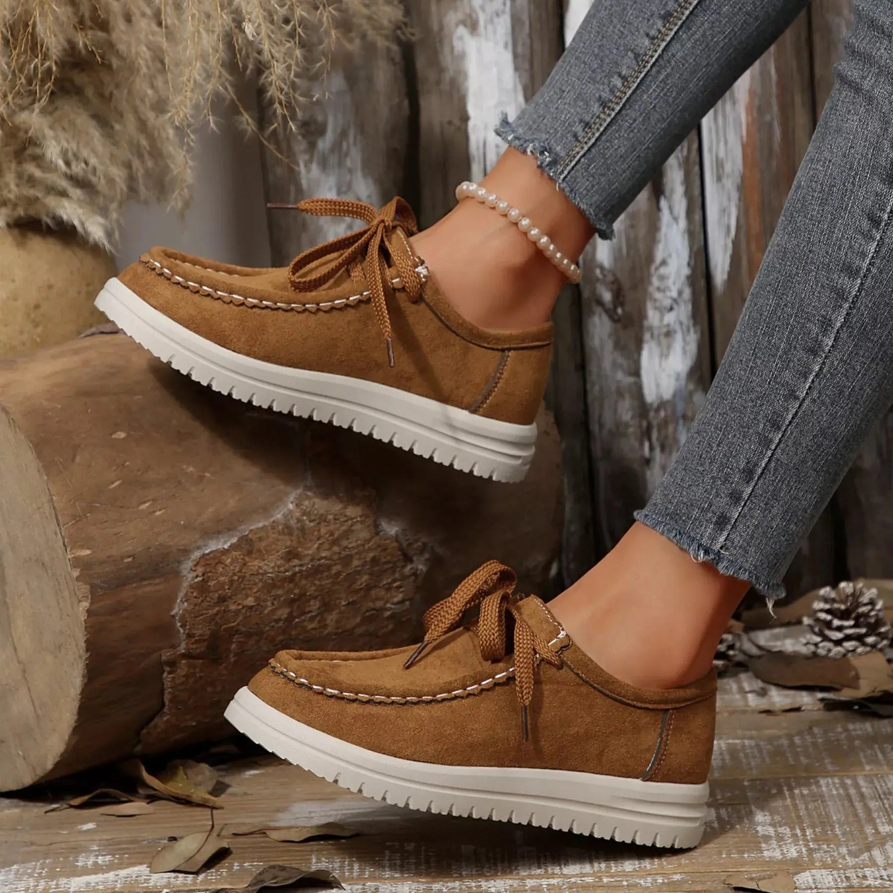 Lace-Up Round Toe Loafers Simply Love