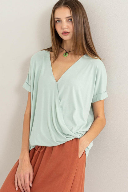 HYFVE Short Sleeve Surplice Top.