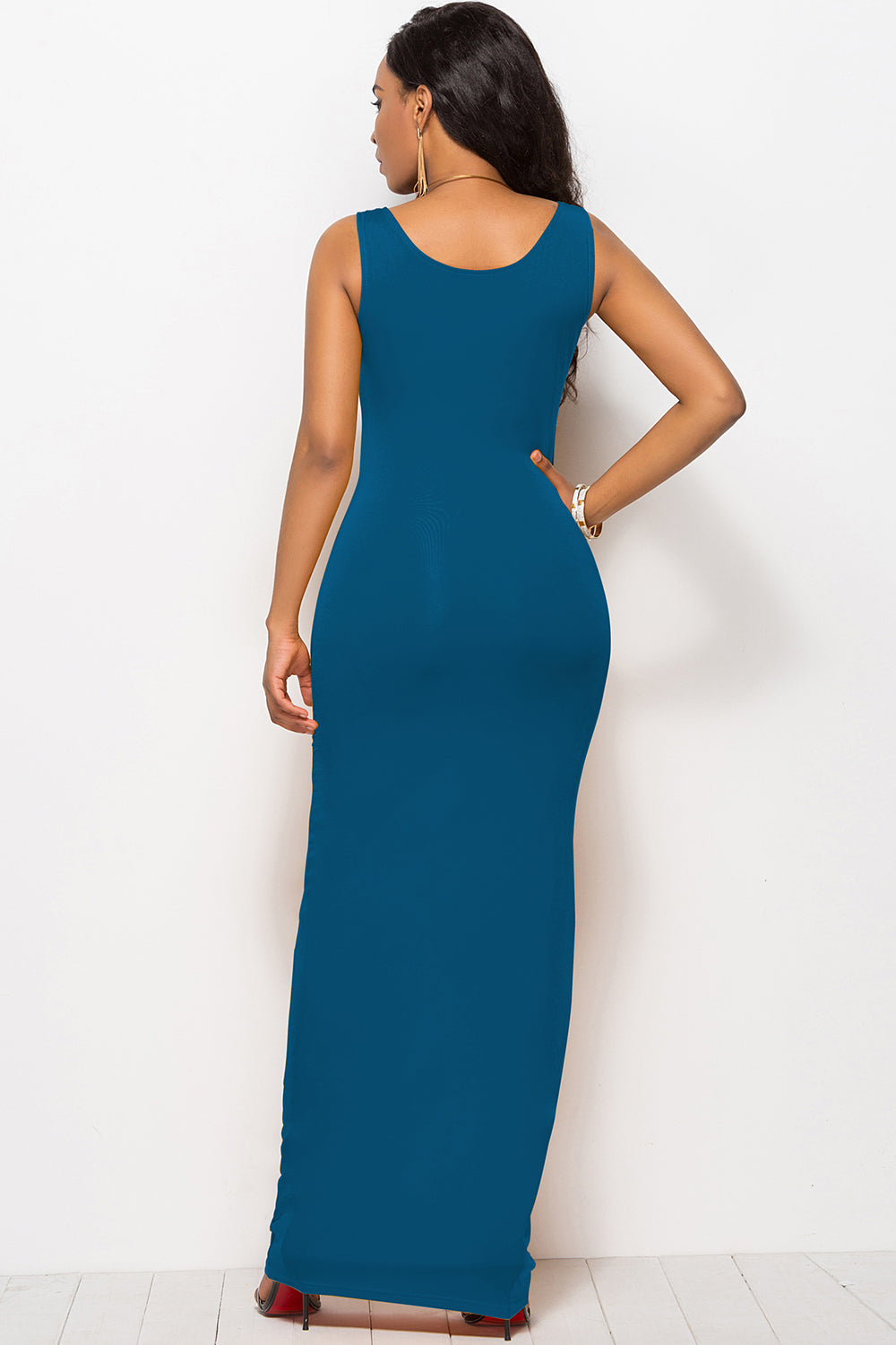 Scoop Neck Wide Strap Maxi Dress Coco’s Tee Boutique