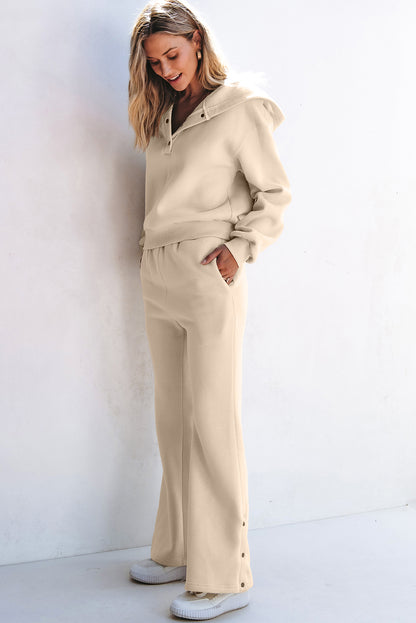 Parchment hoodie & high-waist set