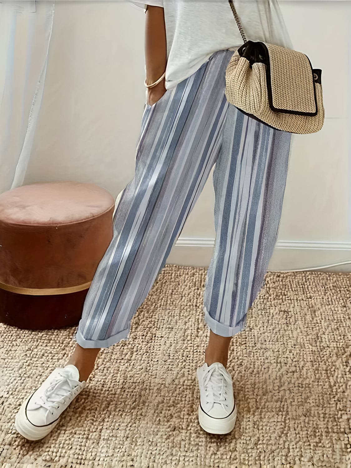 Striped Pants with Pockets.