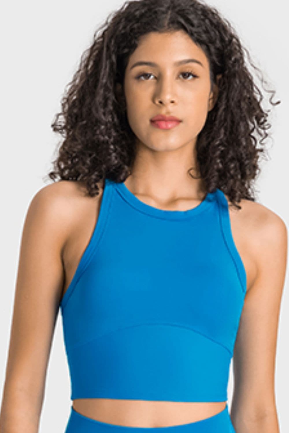 Racerback Cropped Sports Tank.