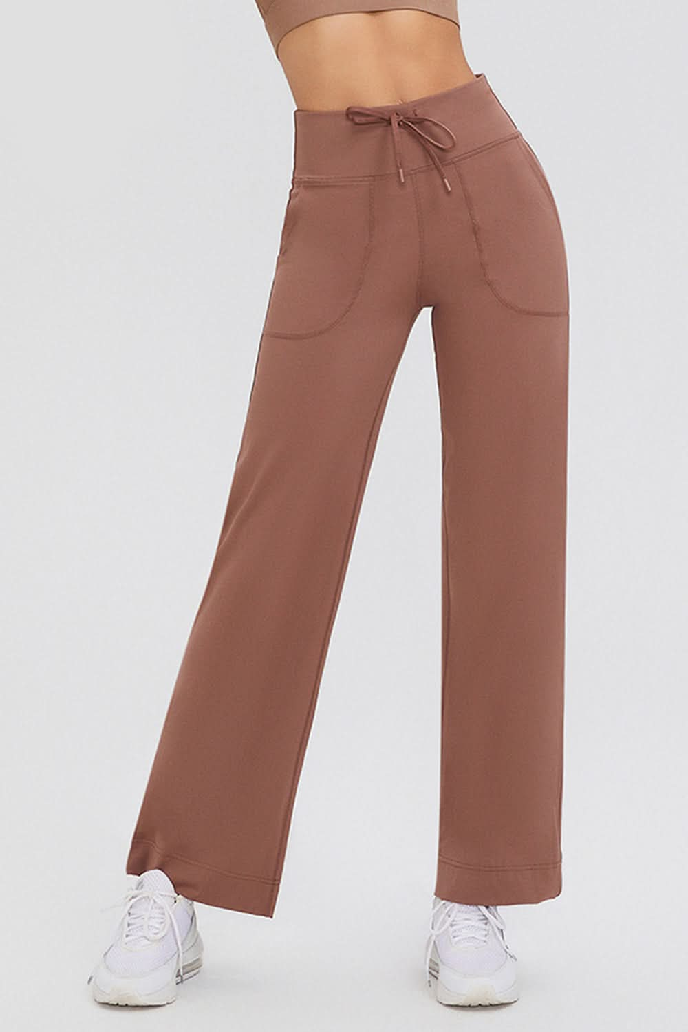 Essential Comfort Drawstring High Waist Pants with Pockets