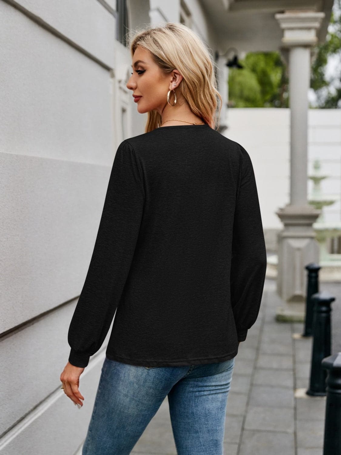 V-Neck Long Sleeve T-Shirt.