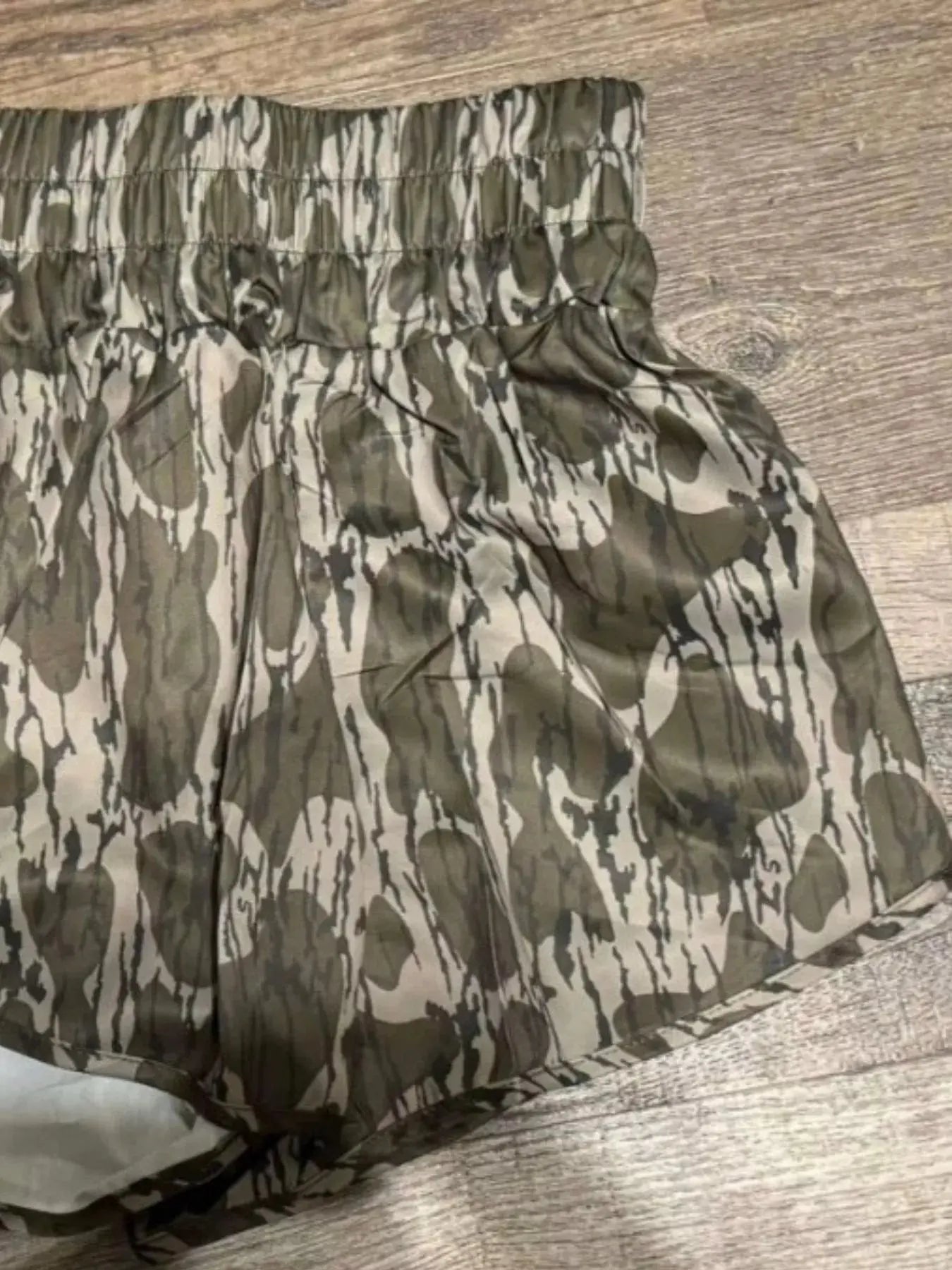 Camo Print Elastic Waist Shorts Simply Love