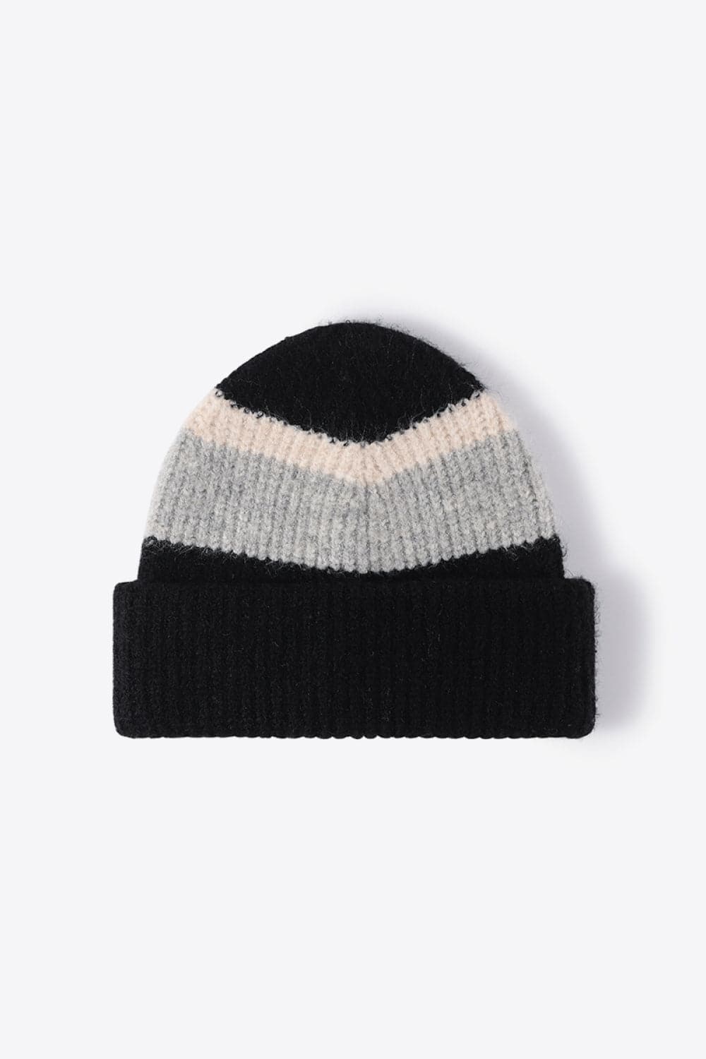 Tricolor Cuffed Knit Beanie.