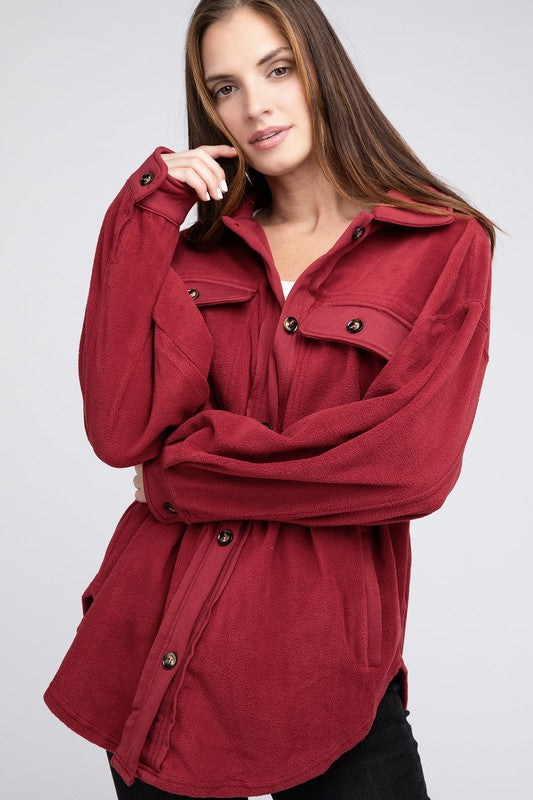 Cozy oversized fleece jacket