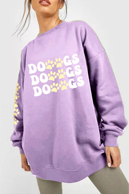 Simply Love: Dropped Shoulder Dog Sweatshirt
