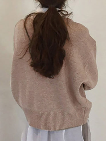 Dropped Shoulder Buttoned Cardigan.