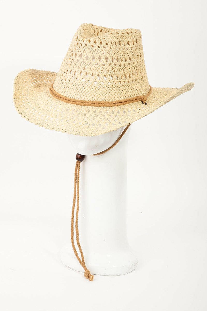 Fame Rope Strap Straw Braided Hat.