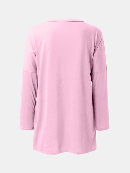 Full Size Round Neck Long Sleeve T-Shirt.