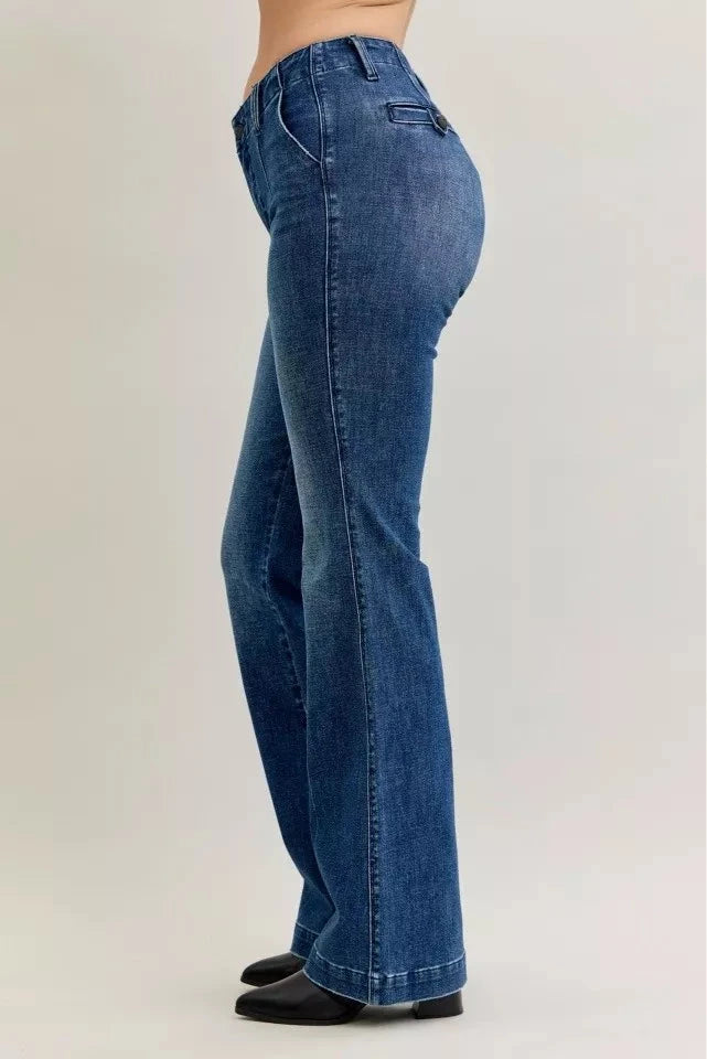 Judy Blue Full Size Mid Rise Bootcut Jeans with Welt Pockets Plus Size Coco’s Tee Boutique