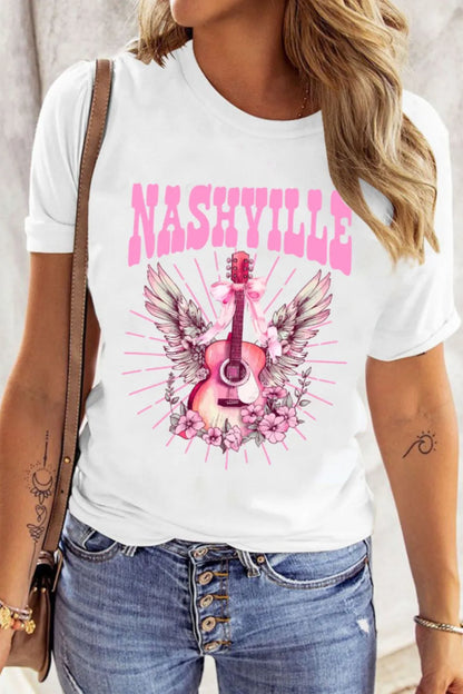 Graphic Round Neck Short Sleeve T-Shirt