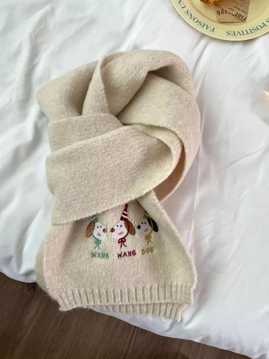 Embroidered Dog Plush Scarf Simply Love