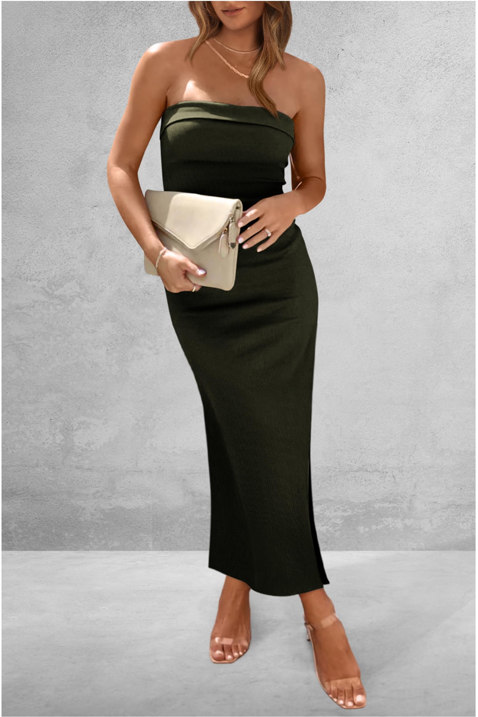 Slit Tube Midi Dress Coco’s Tee Boutique