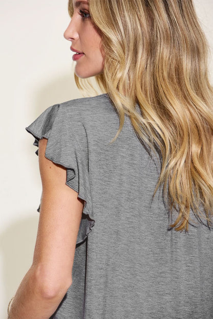 Basic Bae Bamboo Ruffled T-Shirt