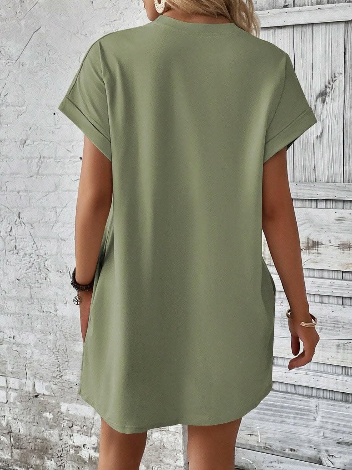 Chic round neck mini dress - Love Salve 