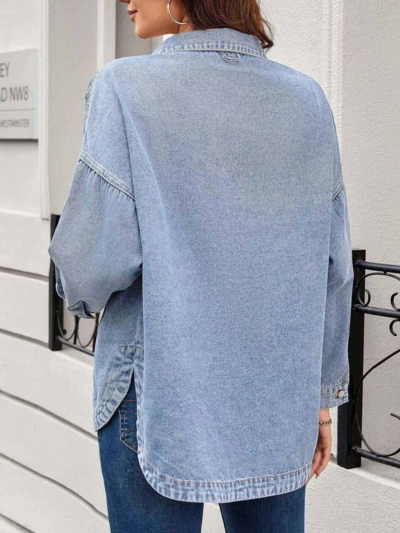 Casual Button Up Loose Fit Denim Jacket Simply Love