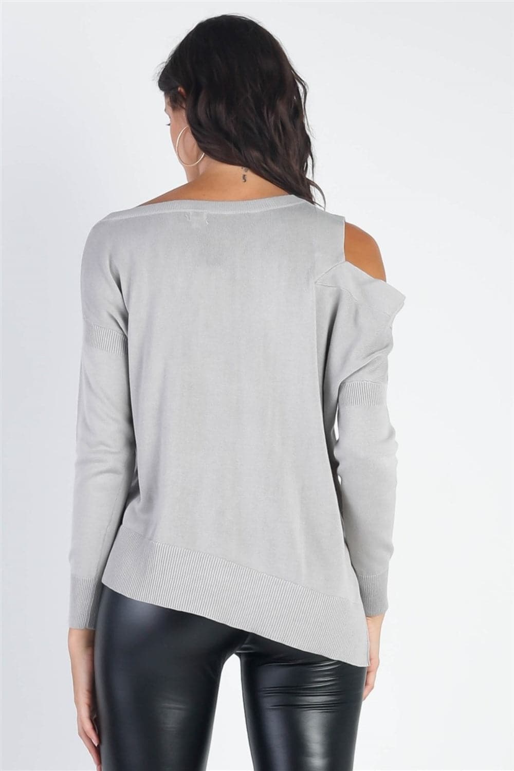 UNIQ Cold Shoulder Long Sleeve Knit Top.