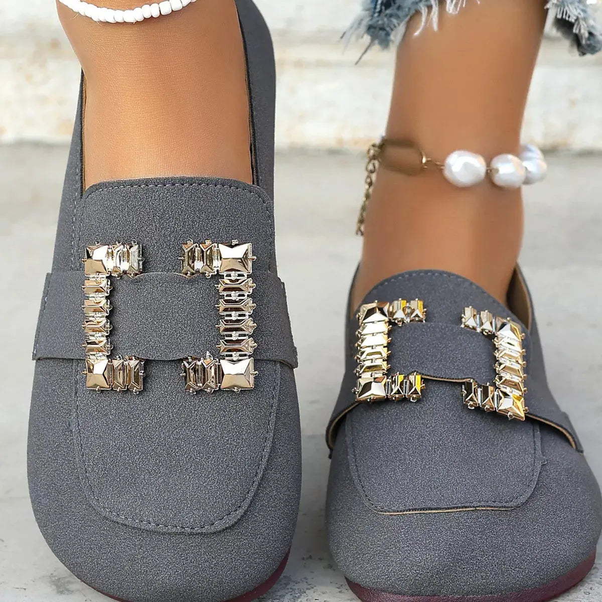 Decor Buckle Round Toe Slip-On Simply Love