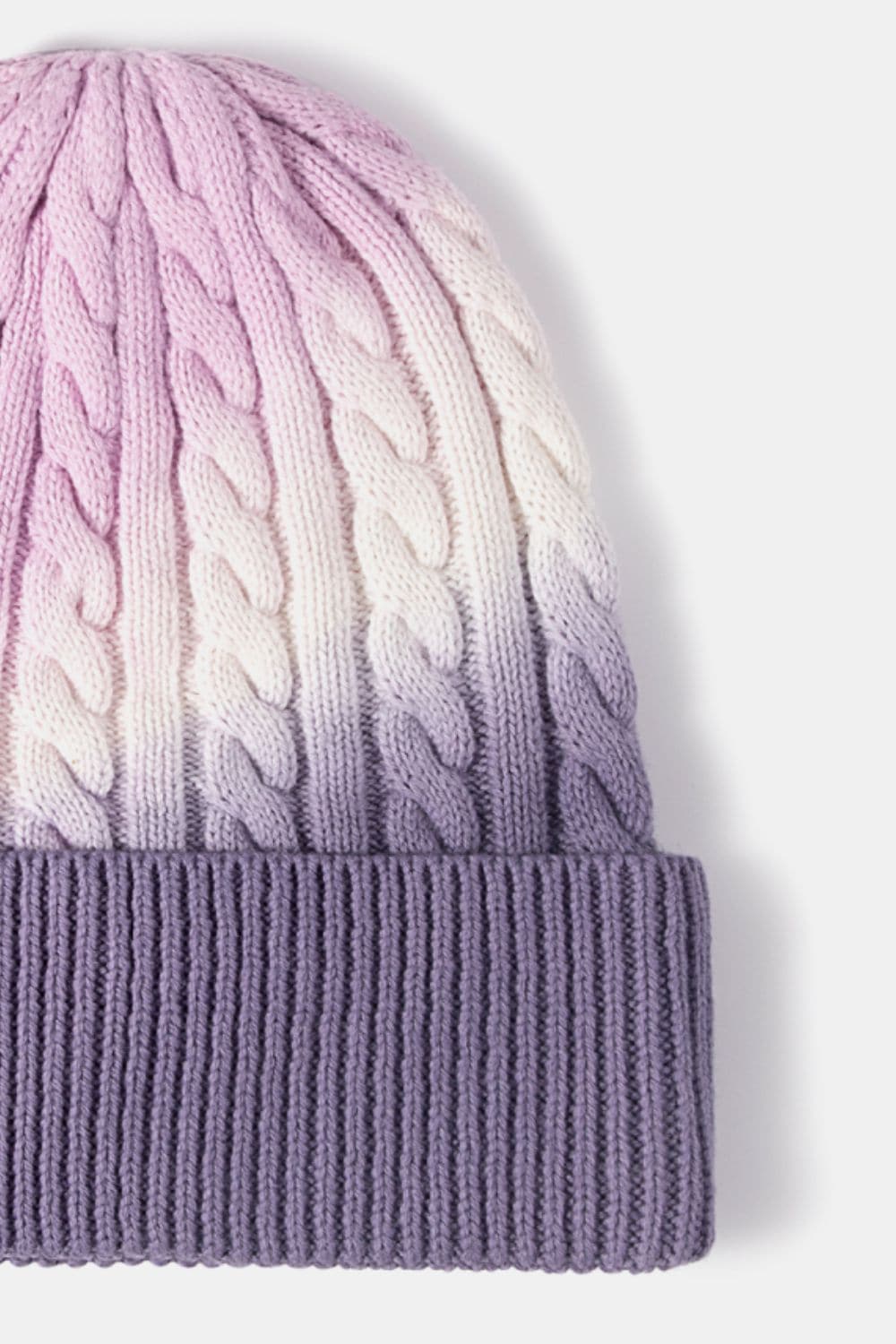 Contrast Tie-Dye Cable-Knit Cuffed Beanie.