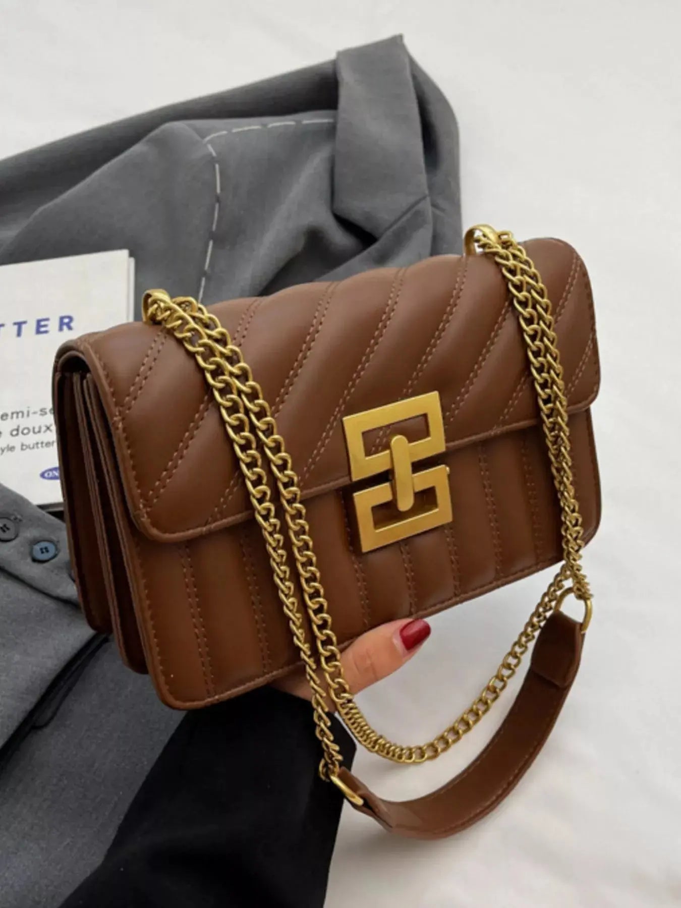 Quilted Flap Chain Shoulder Bag Simply Love